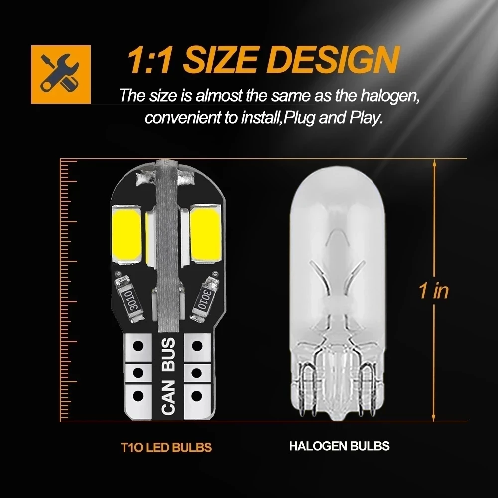 20/10PCS Car Interior Bulb W5W - огляд і ціна Car Led Light