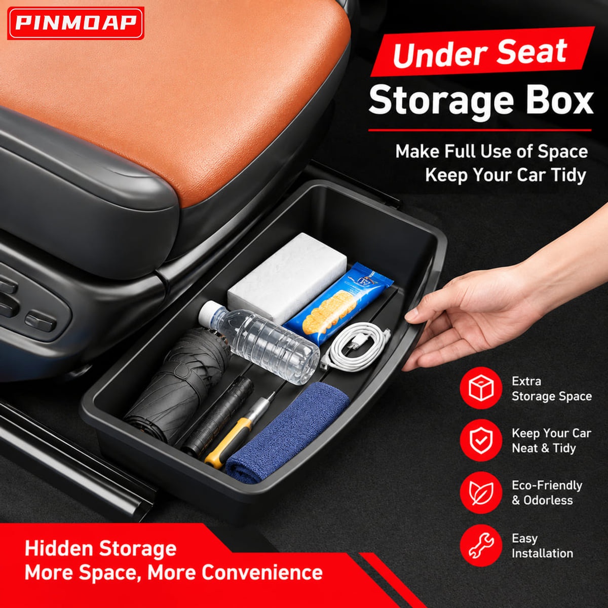 PINMOAP Under Seat Car Storage - огляд і ціна Car Cable Organizer